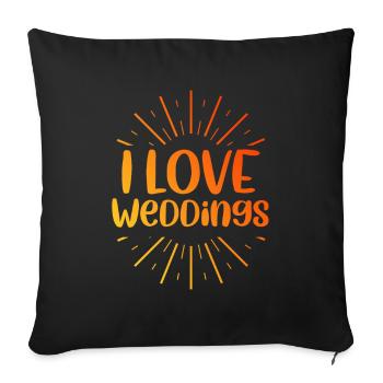 J’adore le mariage - Housse de coussin décorative 45 x 45 cm - noir - Devant