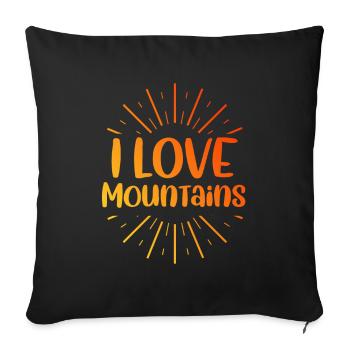 I love mountains - Sofa pillowcase 17,3'' x 17,3'' (45 x 45 cm) - black - Front