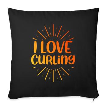 I love curling - Sofa pillowcase 17,3'' x 17,3'' (45 x 45 cm) - black - Front