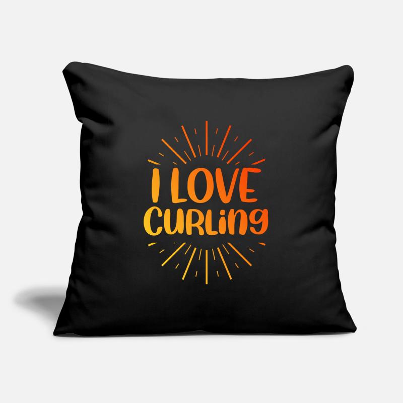 Ich liebe Curling Sofakissenbezug 45 x 45 cm