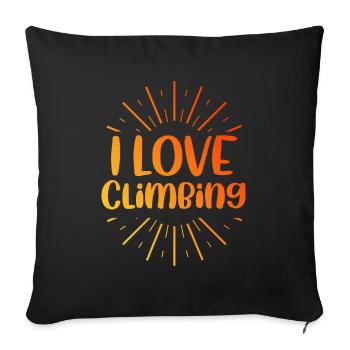 J’adore l’escalade - Housse de coussin décorative 45 x 45 cm - noir - Devant