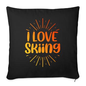 I love skiing - Sofa pillowcase 17,3'' x 17,3'' (45 x 45 cm) - black - Front