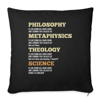 Philosophie Métaphysique Théologie Science Chat noir - Housse de coussin décorative 45 x 45 cm - noir - Devant