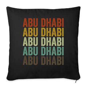 Abu Dhabi Émirats Arabes Unis Retro Vinta - Housse de coussin décorative 45 x 45 cm - noir - Devant