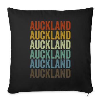 Auckland New Zealand Retro Vintage - Sofa pillowcase 17,3'' x 17,3'' (45 x 45 cm) - black - Front