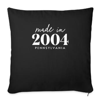Made 2004 in Pennsylvania. Cute Birthday Party - Sofakissenbezug 45 x 45 cm - Schwarz - Vorne