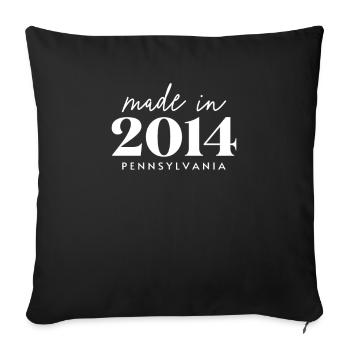 Fabriqué en 2014 en Pennsylvanie. Fête d’anniversaire mignonne - Housse de coussin décorative 45 x 45 cm - noir - Devant