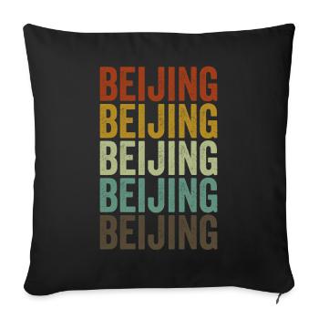 Beijing China Retro Vintage - Sofa pillowcase 17,3'' x 17,3'' (45 x 45 cm) - black - Front