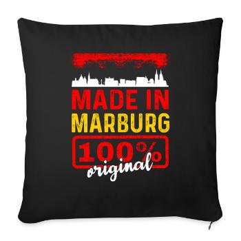 Made In Marburg 100% Original - Sofakissenbezug 45 x 45 cm - Schwarz - Vorne
