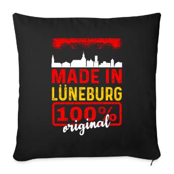 Made In Lüneburg 100% Original - Sofakissenbezug 45 x 45 cm - Schwarz - Vorne