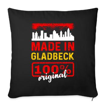 Made In Gladbeck 100% Original - Sofakissenbezug 45 x 45 cm - Schwarz - Vorne