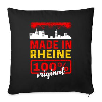 Made In Rheine 100% Original - Sofakissenbezug 45 x 45 cm - Schwarz - Vorne