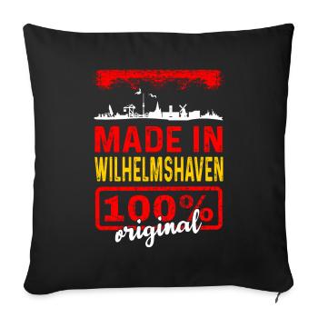 Made In Wilhelmshaven 100% Original - Sofakissenbezug 45 x 45 cm - Schwarz - Vorne