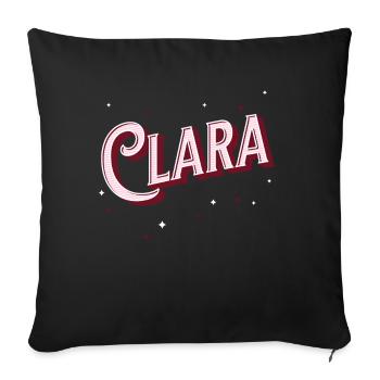 Noms Clara personnalisés - Housse de coussin décorative 45 x 45 cm - noir - Devant