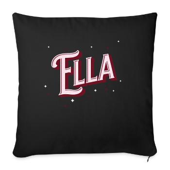 Ella Namen personalisiert - Sofakissenbezug 45 x 45 cm - Schwarz - Vorne