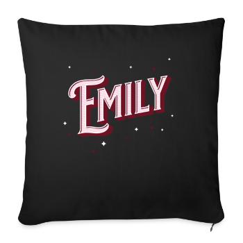 Emily names personalized - Sofa pillowcase 17,3'' x 17,3'' (45 x 45 cm) - black - Front