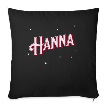 Nom Hanna personnalisé - Housse de coussin décorative 45 x 45 cm - noir - Devant