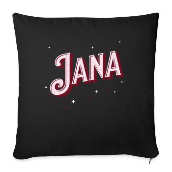 Noms Jana personnalisés - Housse de coussin décorative 45 x 45 cm - noir - Devant