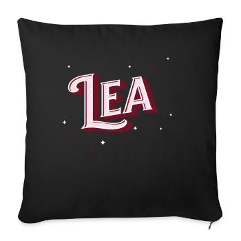 Lea name personalized - Sofa pillowcase 17,3'' x 17,3'' (45 x 45 cm) - black - Front