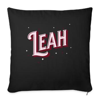 Leah name personalized - Sofa pillowcase 17,3'' x 17,3'' (45 x 45 cm) - black - Front