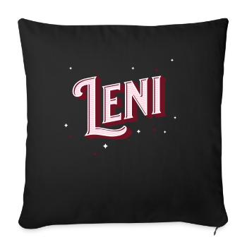 Leni Name Personnalisé - Housse de coussin décorative 45 x 45 cm - noir - Devant