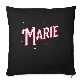 Marie name personalized - Sofa pillowcase 17,3'' x 17,3'' (45 x 45 cm) - black - Front