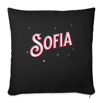 Sofia names personalized - Sofa pillowcase 17,3'' x 17,3'' (45 x 45 cm) - black - Front