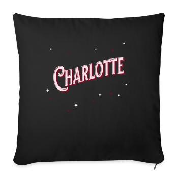 Charlotte names personalized - Sofa pillowcase 17,3'' x 17,3'' (45 x 45 cm) - black - Front