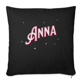 Anna nomme des noms personnalisés - Housse de coussin décorative 45 x 45 cm - noir - Devant