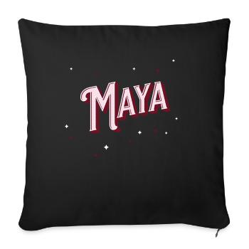 Noms mayas personnalisés - Housse de coussin décorative 45 x 45 cm - noir - Devant