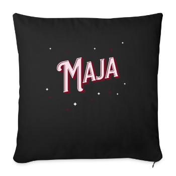 Maja Name Personalized - Sofa pillowcase 17,3'' x 17,3'' (45 x 45 cm) - black - Front