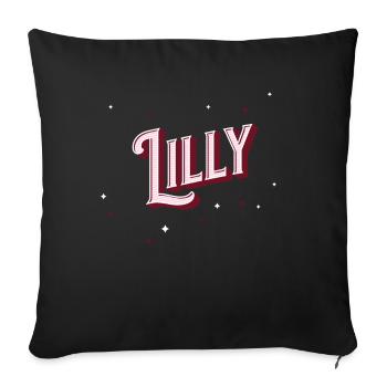 Lilly name personalized - Sofa pillowcase 17,3'' x 17,3'' (45 x 45 cm) - black - Front