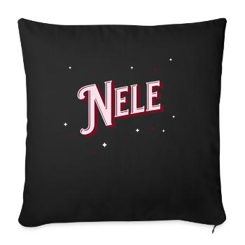 Nele Namen personalisiert - Sofakissenbezug 45 x 45 cm - Schwarz - Vorne
