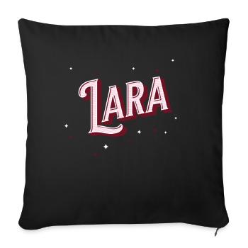Nom Lara personnalisé - Housse de coussin décorative 45 x 45 cm - noir - Devant