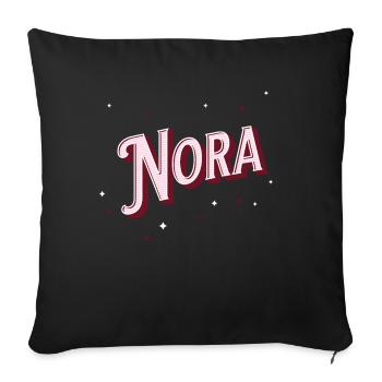 Nora Namen personalisiert - Sofakissenbezug 45 x 45 cm - Schwarz - Vorne