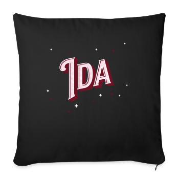 Ida name personalized - Sofa pillowcase 17,3'' x 17,3'' (45 x 45 cm) - black - Front