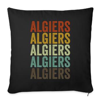 Alger Algérie Rétro Vintage - Housse de coussin décorative 45 x 45 cm - noir - Devant