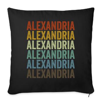 Alexandria Ägypten Retro Vintage - Sofakissenbezug 45 x 45 cm - Schwarz - Vorne