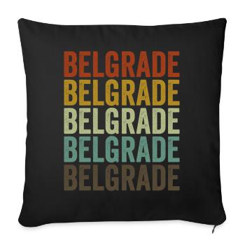 Belgrade Serbia Retro Vintage - Sofa pillowcase 17,3'' x 17,3'' (45 x 45 cm) - black - Front