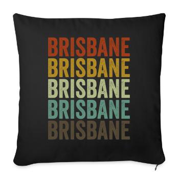 Brisbane Australia Retro Vintage - Sofa pillowcase 17,3'' x 17,3'' (45 x 45 cm) - black - Front