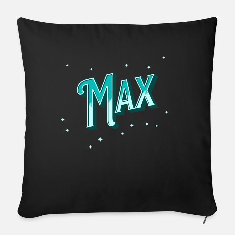 Max Namen personalisiert - Sofakissenbezug 45 x 45 cm - Schwarz