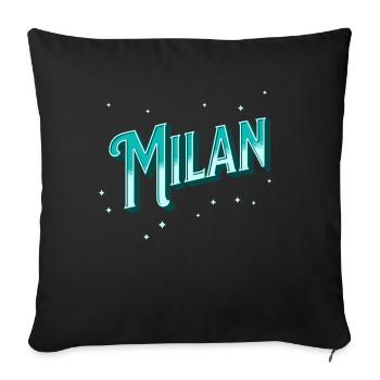 Milan Namen personalisiert - Sofakissenbezug 45 x 45 cm - Schwarz - Vorne