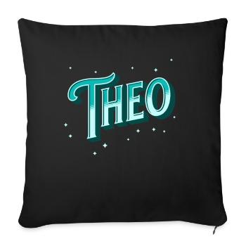 Theo name personalized - Sofa pillowcase 17,3'' x 17,3'' (45 x 45 cm) - black - Front