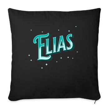 Elijah's name personalized - Sofa pillowcase 17,3'' x 17,3'' (45 x 45 cm) - black - Front