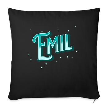 Nom Emil personnalisé - Housse de coussin décorative 45 x 45 cm - noir - Devant