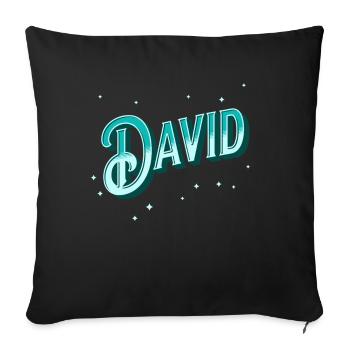 David names personalized - Sofa pillowcase 17,3'' x 17,3'' (45 x 45 cm) - black - Front