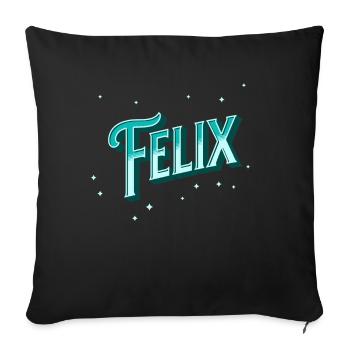 Nom Felix personnalisé - Housse de coussin décorative 45 x 45 cm - noir - Devant