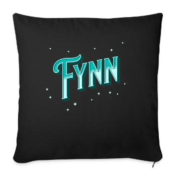 Fynn noms personnalisés - Housse de coussin décorative 45 x 45 cm - noir - Devant