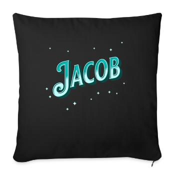 Jacob Namen personalisiert - Sofakissenbezug 45 x 45 cm - Schwarz - Vorne