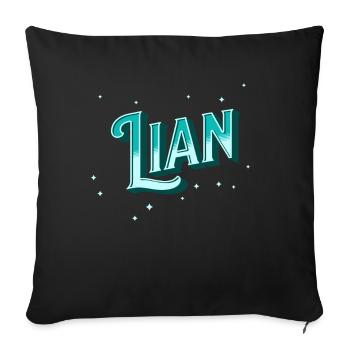 Lian names personalized - Sofa pillowcase 17,3'' x 17,3'' (45 x 45 cm) - black - Front